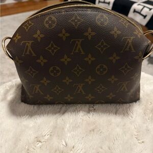 Louis Vuitton Brown Monogram Bag with Gold Details